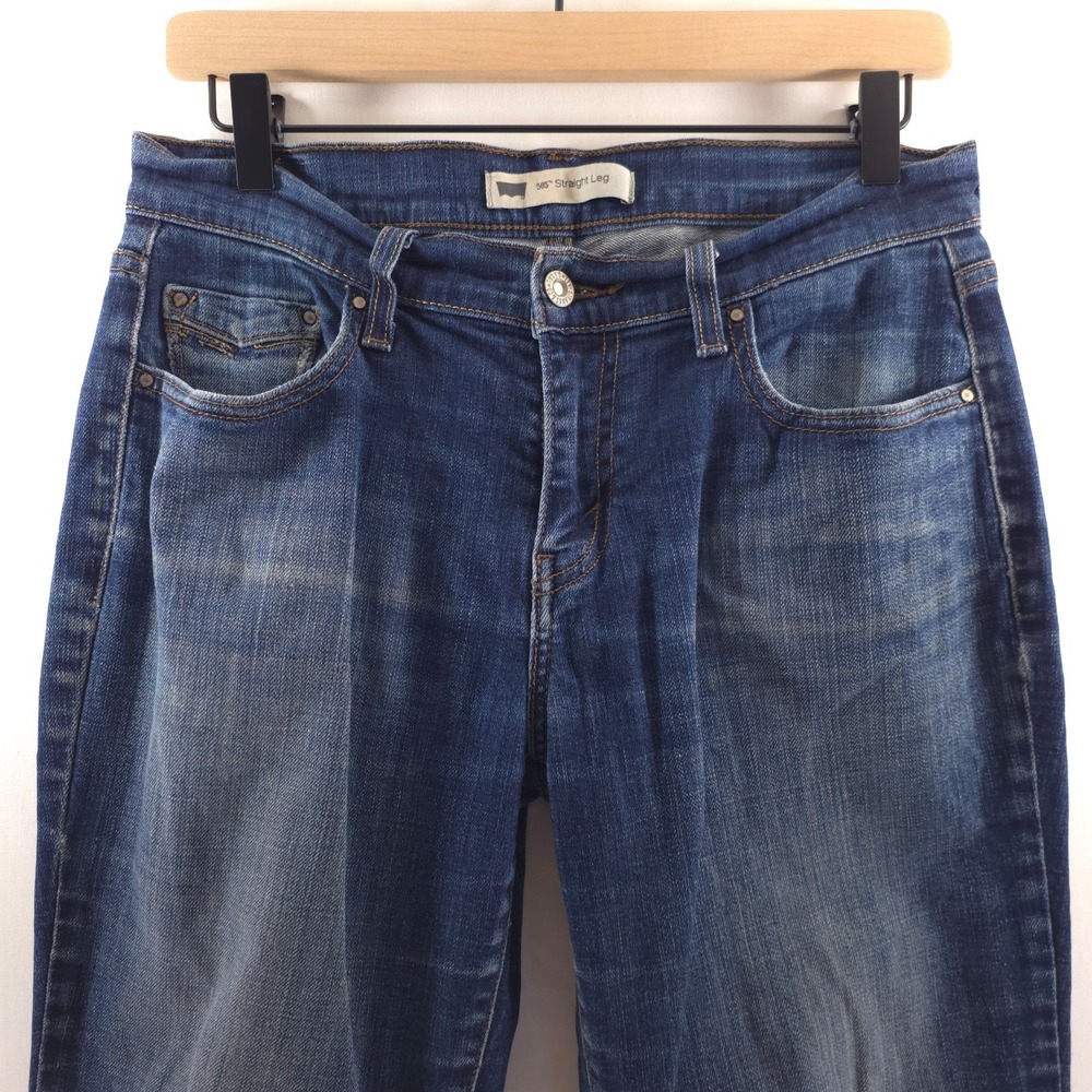 Levis Women‎ Jeans 505 Straight Leg 6 S Blue Mid Rise Button Flap Pockets - Picture 2 of 13